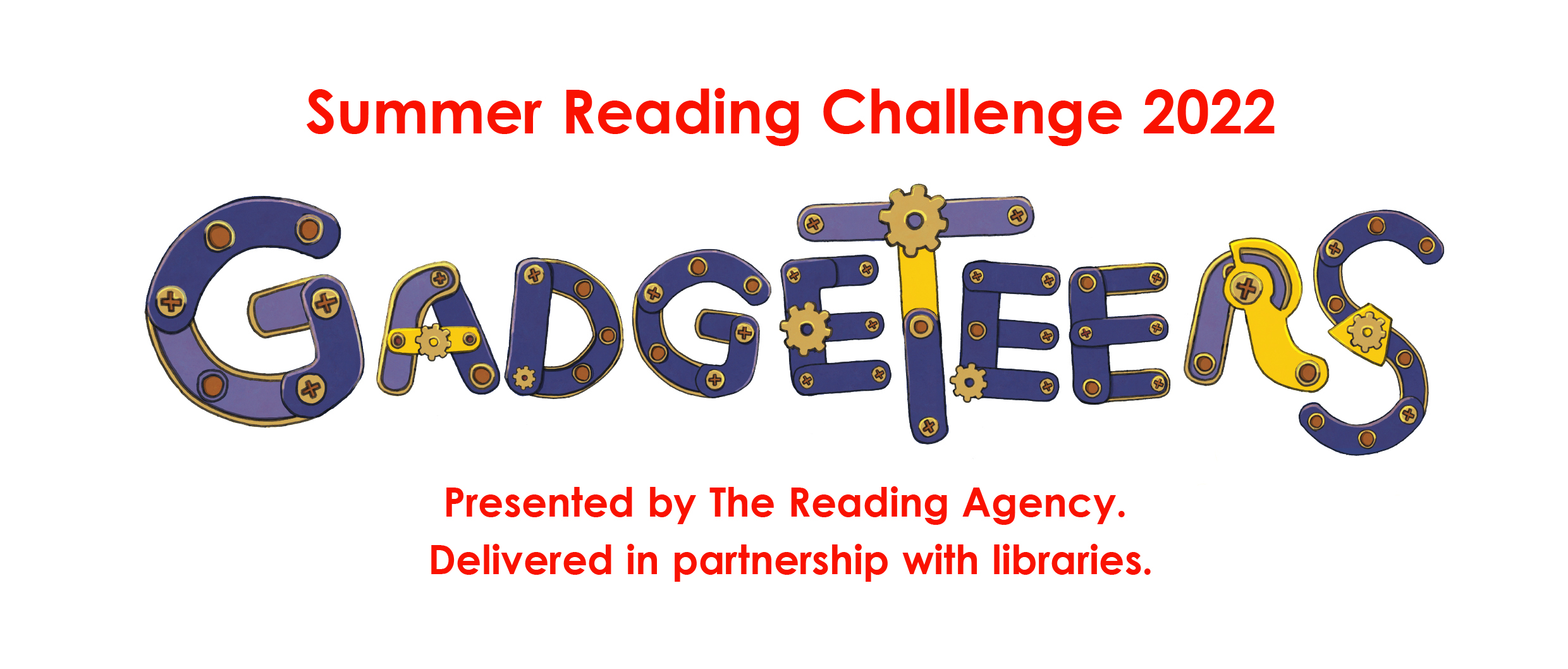 Summer Reading Challenge 2022. Gadgeteers. Presented by The Reading Agency. Delivered in partnership with libraries.
